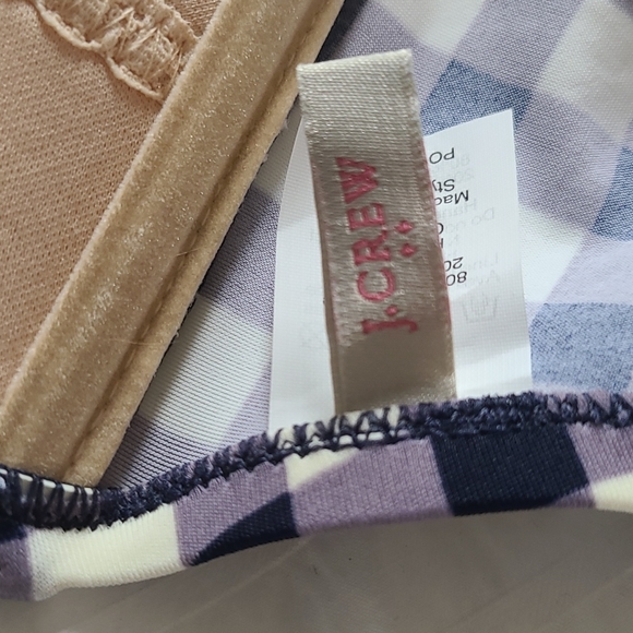 J Crew Blue Gingham Bandeau - Picture 6 of 8